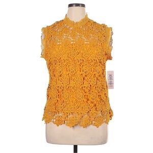 Nanette Lepore Mustard Lace Blouse
